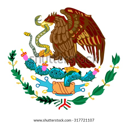 Hand Drawn Illustration Mexico Coat Arms Stock Vector 113450779 ...