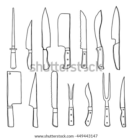 Kitchen Knives Vector Stock Vector 1658240 - Shutterstock