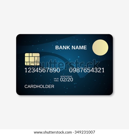 Black Credit Card Template Isolated On Stock Vector 342993056 ...