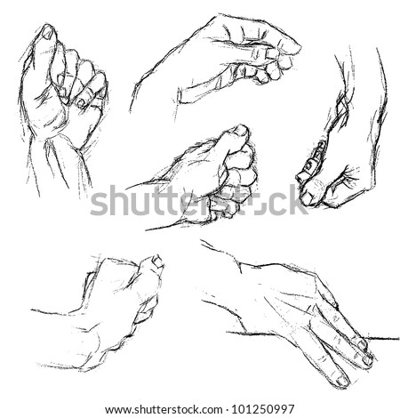 Sketch Illustration Two Hands Holding Each Stock-vektorgrafik 273842066