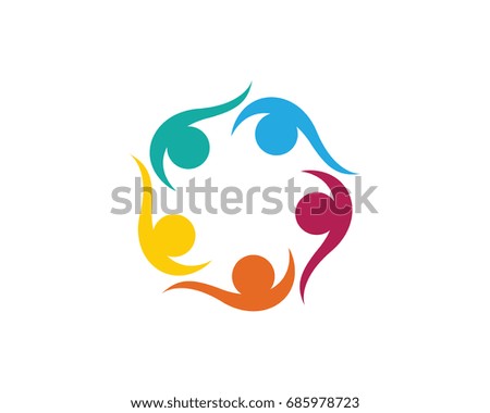 Three People Flying Around Circleconcept Group Stock Vector 227166433 ...