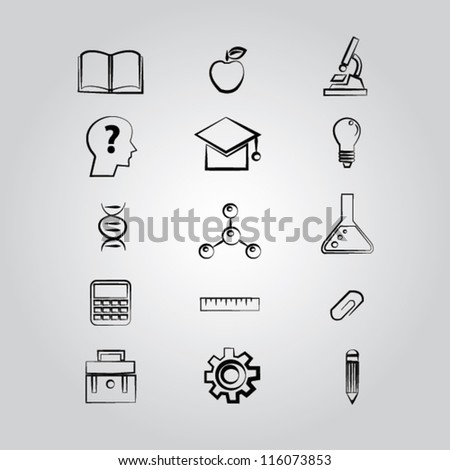 Education Icons Set 1 Vector Illustration Stock Vector 118280920