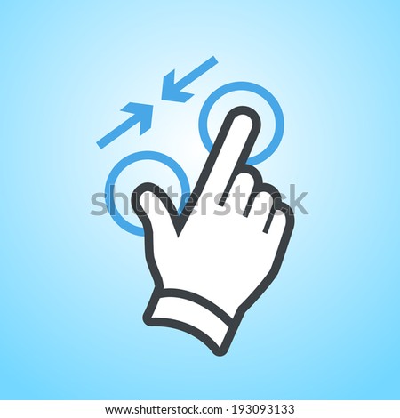 Layout Pinch Zoom | vector linear tablet icon two fingers stock vector Layout Pinch Zoom | vector linear tablet icon two fingers stock vector
