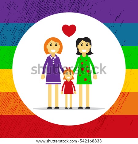 Gay couple with child isolated on white background Gay couple with child isolated on white background