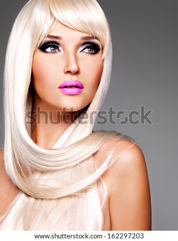 Fashion Stylish Beauty Portrait White Short Stock Photo 128666849 ...