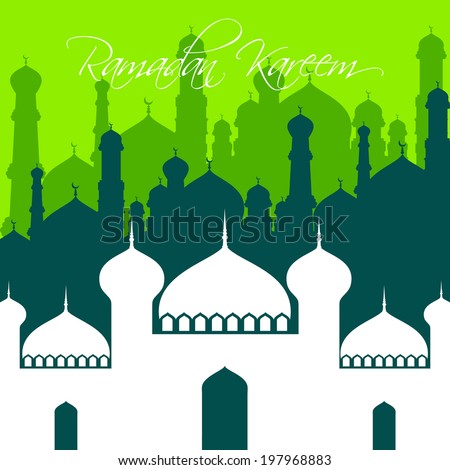 Vector 3d Paper Mosque Translation Ramadan Stock Vector 