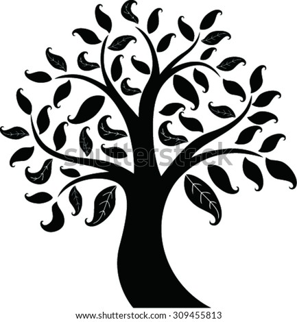 Leafy Tree Silhouette Vector Illustration Stock Vector 31098037 ...