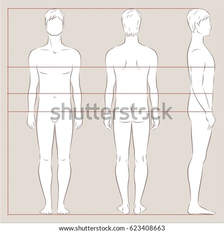 Vector Illustration Womans Figure Front Back Stock Vector 133388192 ...