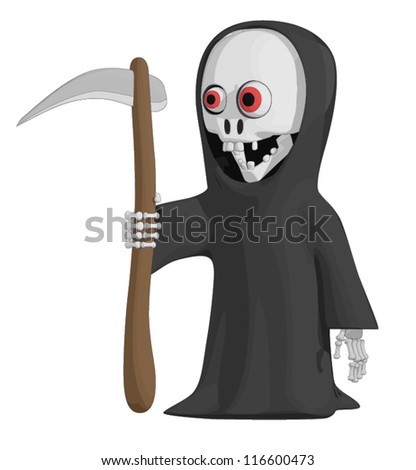 Vector Cartoon Illustration Little Grim Reaper Stock Vector 90722872 ...