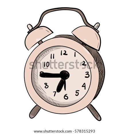 Vector Sketch Alarm Clock Hand Draw Stock Vector 432742045 - Shutterstock