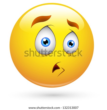 Scared Emoticon Smiley Stock Vector 225185359 - Shutterstock