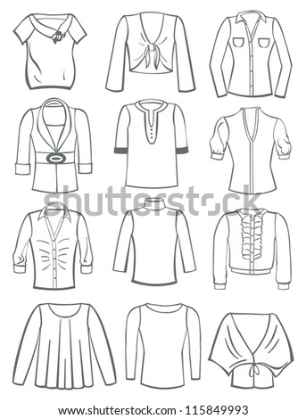 Clothes Icons Thin Line Style Stock Vector 331175570 - Shutterstock