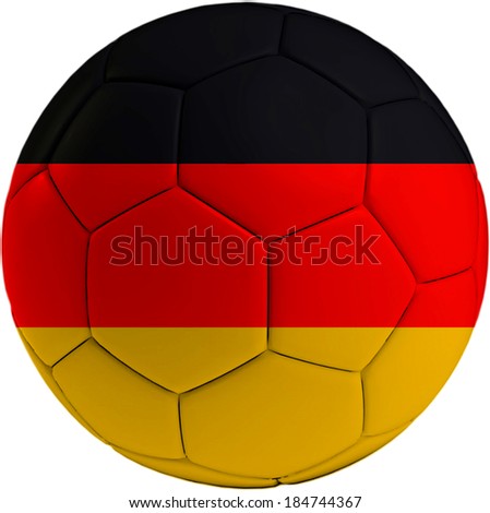 Football ball with German flag isolated on white background - stock photo