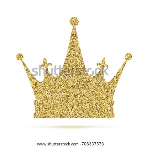 Download Birthday Glitter Crown Vector Icon Gold Stock Vector ...