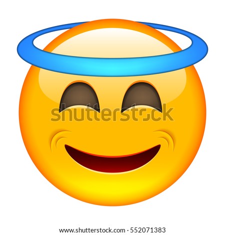 Smiling Face Angel Halo Emoji Emoticon Stock Vector 633283259 ...