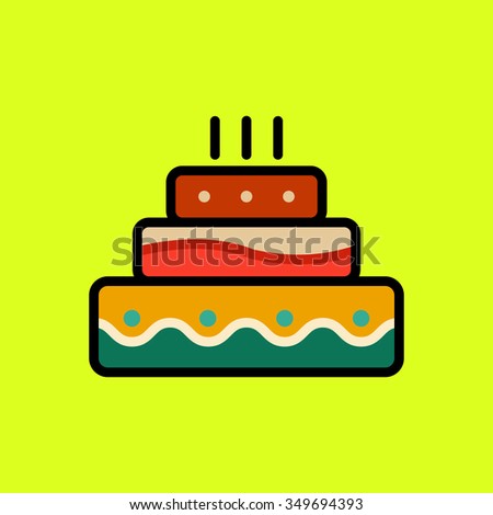 Happy Birthday Cakevector Illustration Stock Vector 349694375