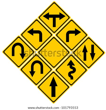 Yellow Traffic Signs Rhomboid Shape Stock Photo 102082612 - Shutterstock