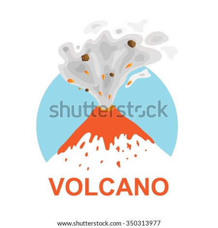 Volcano Erupting On Island Vector Illustration Stock Vector 115549354 ...