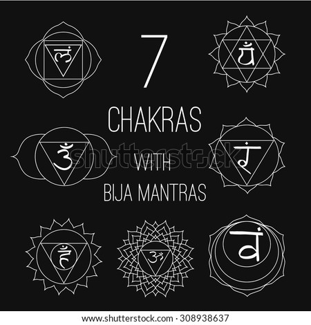 Seven Chakras Bija Mantras Vector Set Stock Vector 314535683 - Shutterstock