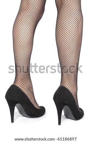 Beautiful Woman Legs Fishnet Tights Red Stock Photo 55290691 - Shutterstock