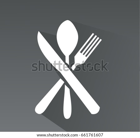 Silhouettes Spoon Knife Fork Stock Vector 2721382 - Shutterstock