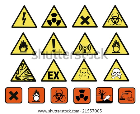 Science Laboratory Safety Chemical Hazard Signs Stock Vector 2972633 ...