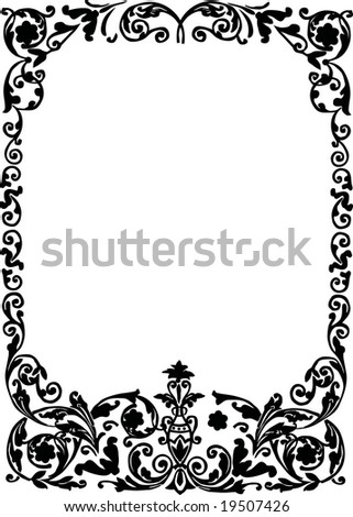 Decorative Black Frame Formed By Bunch Stock Vector 542710522 