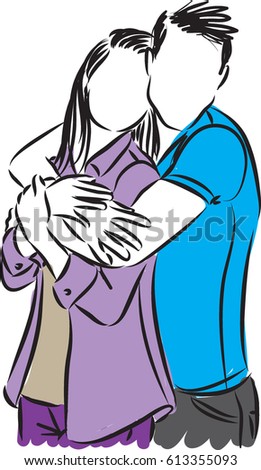 Couple Man Woman Baby Illustration Stock Vector 564361810 - Shutterstock