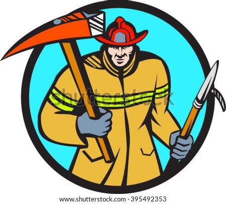 Illustration Fireman Fire Fighter Emergency Worker Stock Vector ...