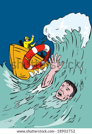 Illustration Guy Pretending Be Shark Scaring Stock Vector 74434813 ...