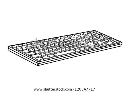 White Plain Unlabelled Classicstyle Compact Keyboard Stock Vector ...