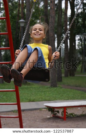 Preteen Girl Having Fun On Swing Stock Photo 28633720 - Shutterstock