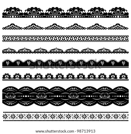 Set Scalloped Vector Borders Stock Vector 98713907 - Shutterstock