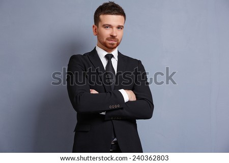 Portrait Handsome Man Black Suit Stock Photo 460050457 - Shutterstock