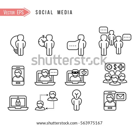 Vector Set 16 Thin Icons Related Stock Vector 507718549 - Shutterstock