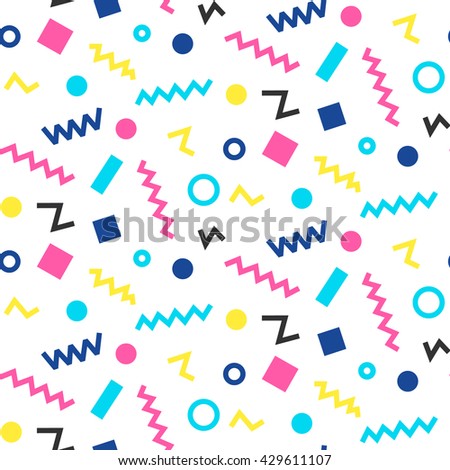 Ice Cream Geometric Seamless Pattern 80s Stock Vector 459238201 ...