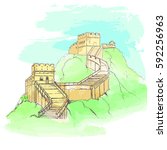 Great Wall of China Sketch image - Free stock photo - Public Domain ...