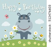 Cute Hippo Birthday Banner Free Stock Photo - Public Domain Pictures