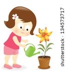 Flowers & Watering Can Clipart Free Stock Photo - Public Domain Pictures