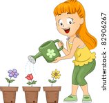 Flowers & Watering Can Clipart Free Stock Photo - Public Domain Pictures