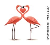 Flamingo Birds Love Heart Free Stock Photo - Public Domain Pictures