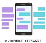 Stock vector chatbot whatsapp chat bot text message bubble template snapchat d flat vector mobile interface 654712237
