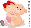 Mother And Baby Bear Cartoon Stock Vector Illustration 125338571 ...