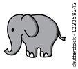 Little Cute Elephant Silhouette, Vector Illustration - 109775864 ...