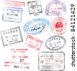 Stylized Passport Stamps Of Jordan And Syria In Vector Format ...